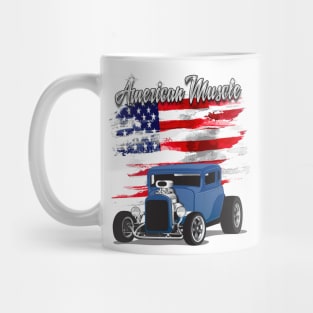 Blue 1932 Chevy 5 Window Coupe Hot Rod American Muscle Print Mug